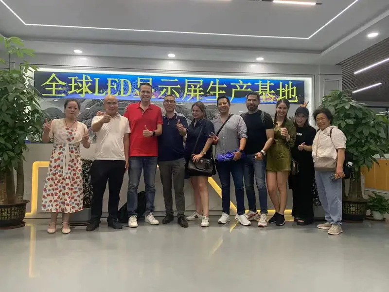 support team of LED film screens